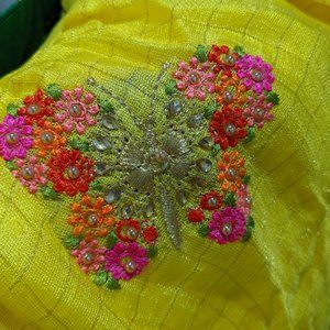 Butterfly silk lehenga